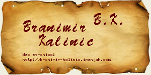 Branimir Kalinić vizit kartica